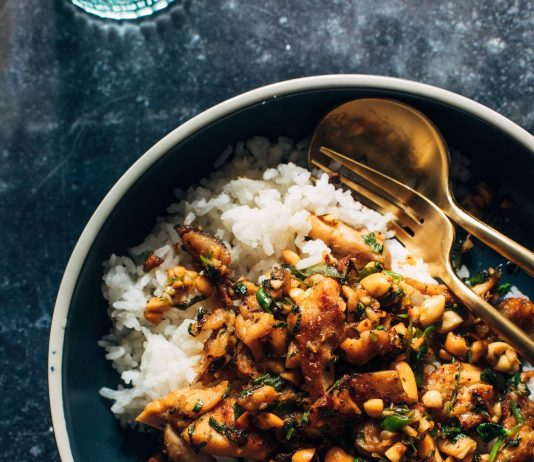 Ginger Peanut Chicken with Coconut Rice Recipe