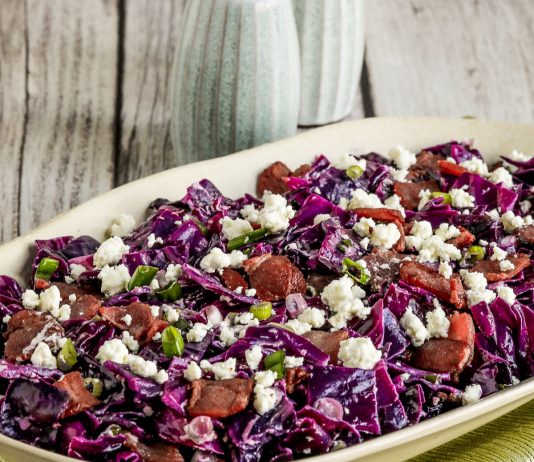 Red Cabbage Salad with Bacon and Goat Cheese