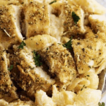 Parmesan Garlic Crusted Chicken with Garlic Alfredo Shells